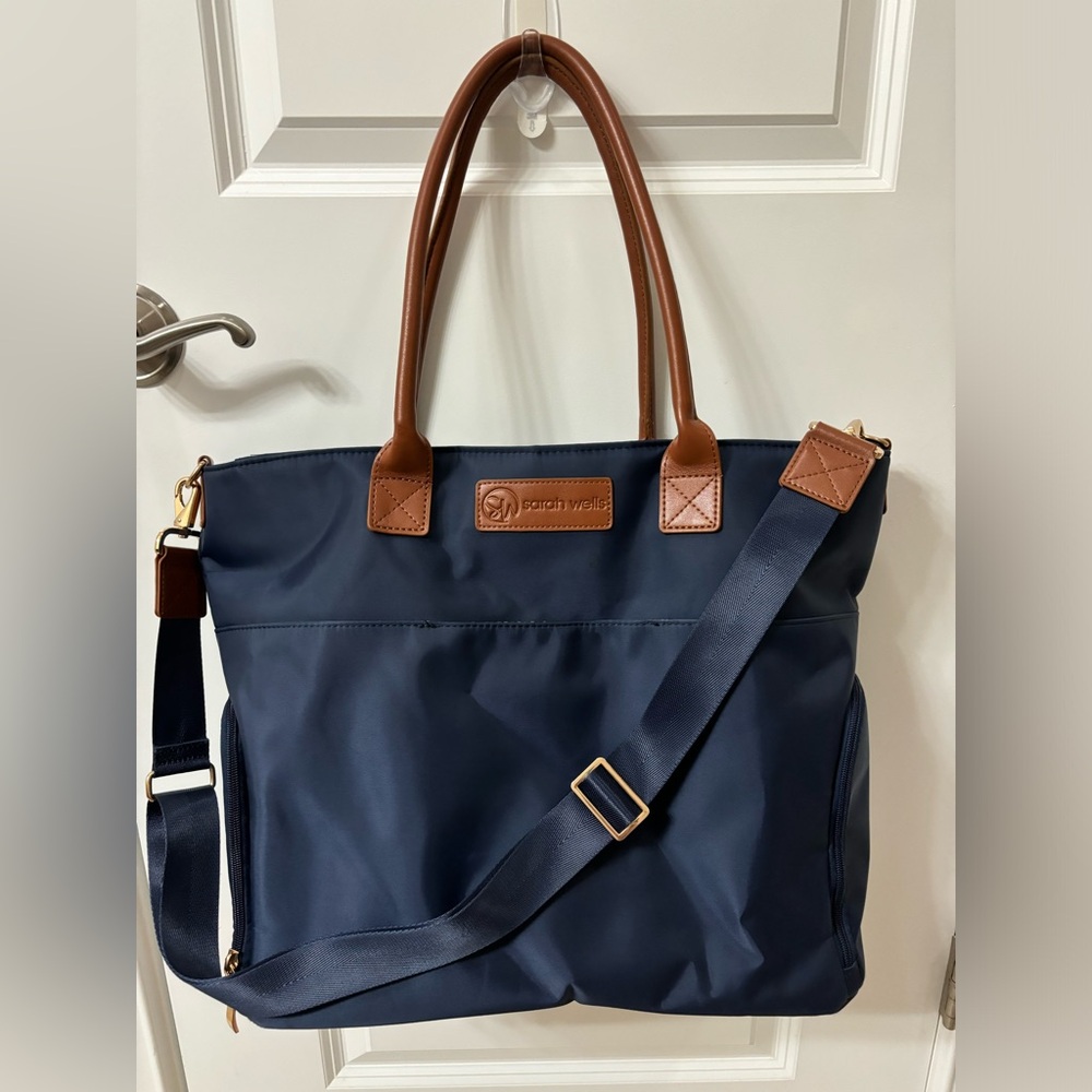 Sarah Wells "Abby" Breast Pump Nursing Tote Bag - Navy